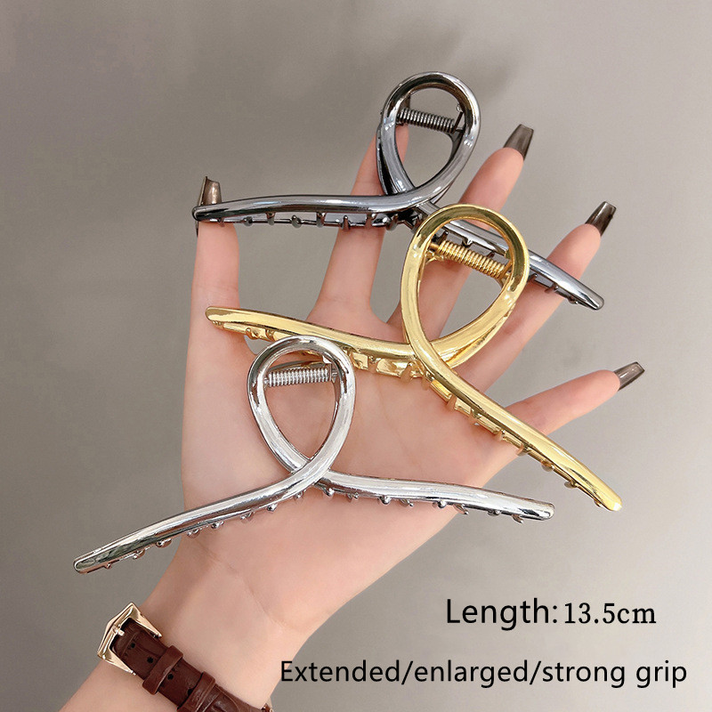 Hair Clip Claw Large - Grampo de cabelo alto e metálico,