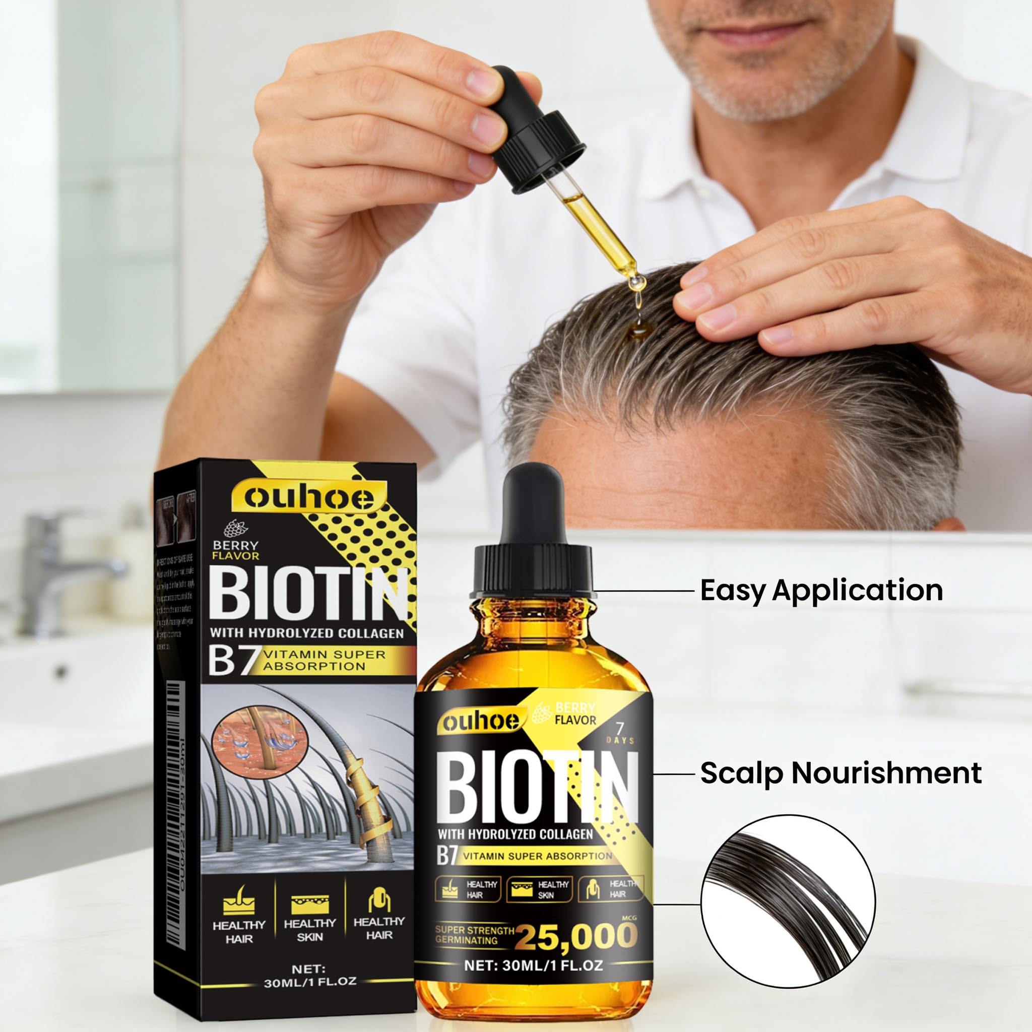 Hair Care Collagen - Óleo Capilar de Biotina e Colágeno: