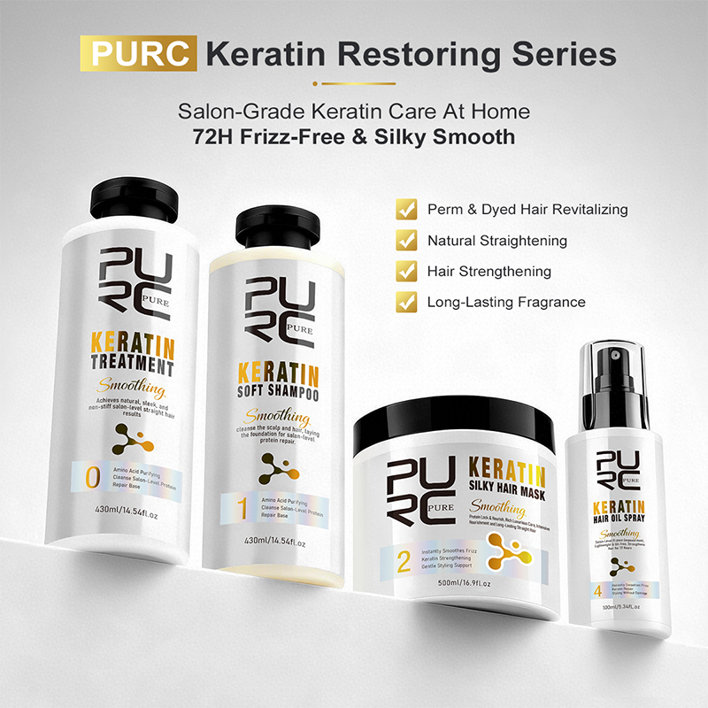 Hair Care Keratin Treatment - Conjunto de Tratamento Capilar PURC com