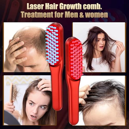 Hair Care With Protein - Escova a Laser para Crescimento Capilar,