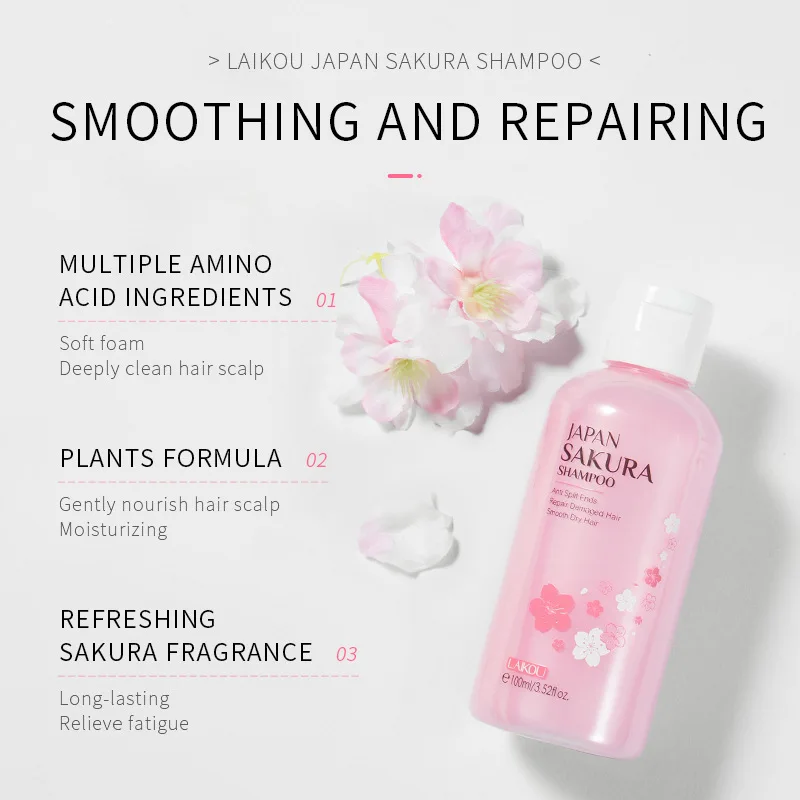 Laikou japão sakura shampoo re - Hair Care Organic avaliação e preço