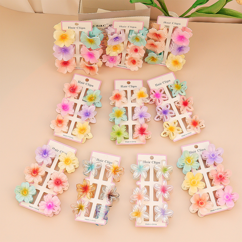 6 pçs moda colorida transparen - Hair Clip Claw Large avaliação e preço