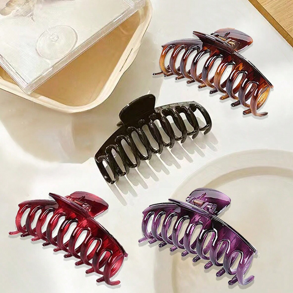 Clipe de cabelo flor resina pa - Hair Clip Claw Large avaliação e preço