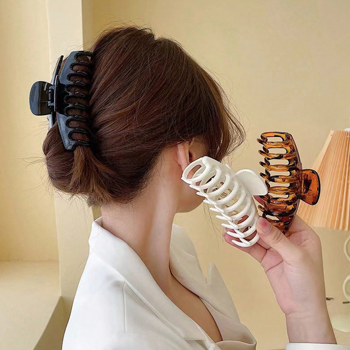 Clipe de cabelo flor resina pa - Hair Clip Claw Large avaliação e preço