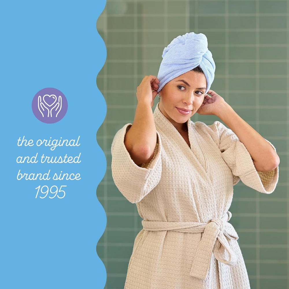 Toalha de microfibra azul pavã - Hair Turban Towel avaliação e preço