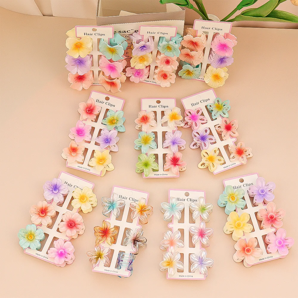 6 pçs moda colorida transparen - Hair Clip Claw Large avaliação e preço