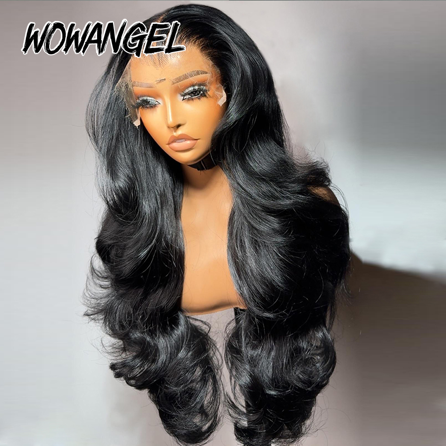 Wow anjo onda do corpo jet bla - Lace Front Wig avaliação e preço